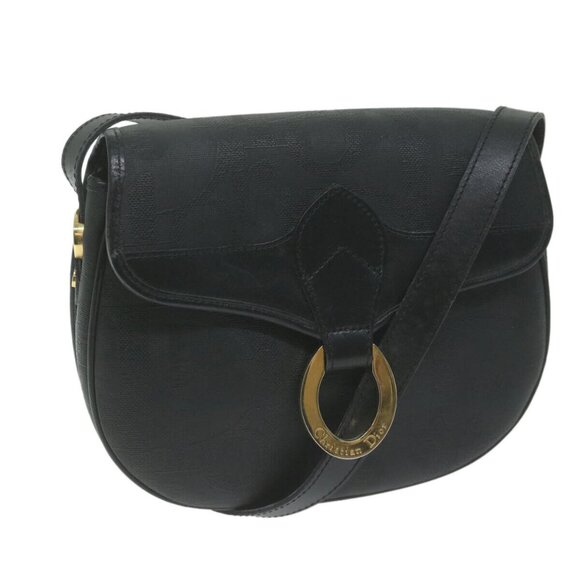 Christian Dior Trotter Canvas Shoulder Bag Black Auth yk10545 - Picture 1 of 16